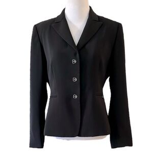 TAHARI ARTHUR S. LEVINE VINTAGE SNAP FRONT BLAZER BLACK SIZE 6P